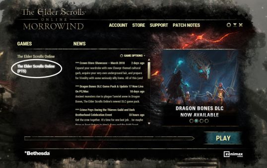 PTS log-in launcher screen-cropped